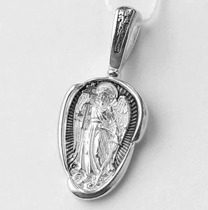 Collana Angelo Guargiano Argento 925 Ciondolo Corpo Greco Ortodosso Russo - Foto 1 di 5