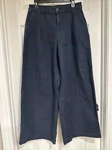 HERMOSO Pantalón Denim Regular Talla 8 de Lawrence Zarian Enjuague Oscuro NUEVO - Imagen 1 de 8
