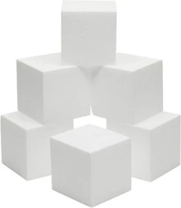 Juvale 6 Pack Foam Cube Squares for Crafts - Polystyrene Blocks DIY,... - Picture 1 of 8