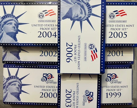 1999-2006 US Mint Proof Set Lot-Boxes & COAs (8 SETS) Cover