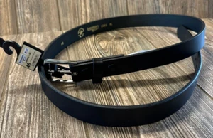 Brand New Mens Boston Leather Black 1 1/4" Wide Genuine Leather Dress Belt Sz 46 - Picture 1 of 3