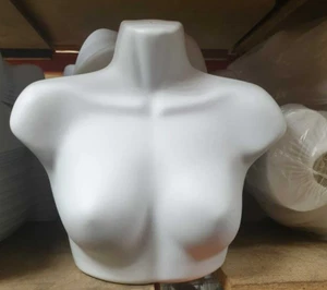 NEW WHITE FEMALE HANGING HALF BODY TOP BRA MANNEQUIN DISPLAY - Picture 1 of 9
