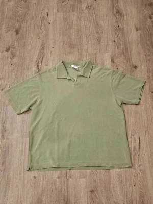 Per Lui Per Lei Men's Large Short Sleeve Green Polo Golf Shirt 100% Silk - Image 1 of 4