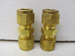 LOT OF 2 TYLOK BRASS STRAIGHT CONNECTORS 3/8 X 3/8 X 2-3/4"L NEW(OTHER) - Picture 1 of 3
