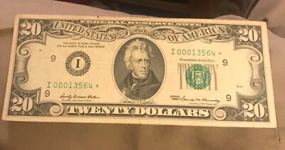 1969  STAR $20 Federal reserve note , Minneapolis district , VF  - Image 1 of 2
