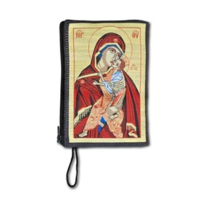 Blessed Sacrament Jesus Virgin Mary Prayer Tapestry Rosary Pouch Case Wallet - Picture 1 of 1