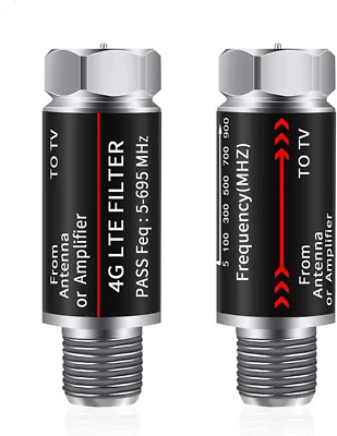 2 шт. фильтр 4G/5G LTE для телевизионной антенны, улучшает сигнал и уменьшает помехи (5- - Изображение 1 из 4