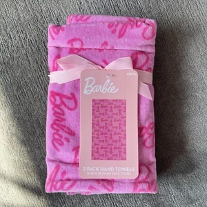 New Set of 2 Barbie Hand Towels Pink  16"x28" - Picture 1 of 2