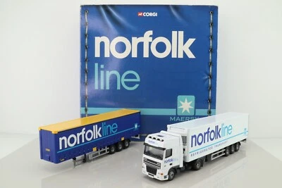 Corgi Modern Truck CC99129 DAF XF, FRIDGE, CURTAINSIDE, NORFOLKLINE  SET 1:50 - Image 1 of 4