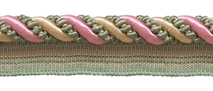 Pastel Green Lt Gold 7/16" Decorative Lip Cord Rose Garden [By The Yard] - Picture 1 of 1