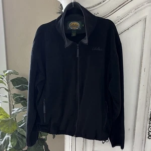Cabela's Outdoor Gear Men's Full Zip Black Fleece Jacket - Size XL - Picture 1 of 8