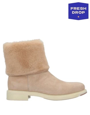 PVP €720 SANTONI Gamuza Cuero Botines US8 UK5 EU38 Beige Hecho en Italia Foto 1 de 4