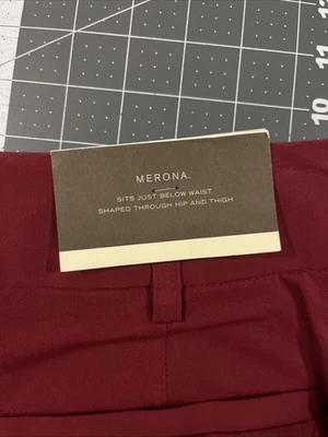 Pantalones de Vestir Merona Talla 12 Rojo Granate Acampanado/Pierna Ancha Elastizados Oficina - Nuevos Foto 1 de 4