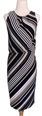 Vestido midi a rayas sin mangas White House Black Market talla 0 2 XS  Foto 1 de 4