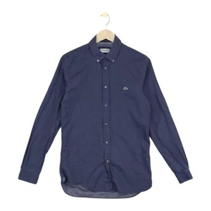 Lacoste Slim Fit Shirt Mens Size S Blue Patterned Cotton Button-Down - Picture 1 of 15