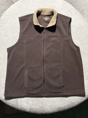 Outdoor Life Vest Mens 2XL Brown Fleece Sherpa Collar Full Zip Outdoor Layer - Image 1 of 4