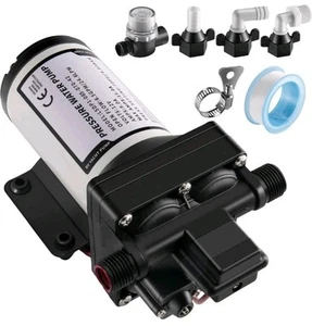 RV Fresh Water Pump 12V DC 70PSI 6.5 GPM 4 Chamber Diaphragm, HD Pressure Switch - Bild 1 von 7