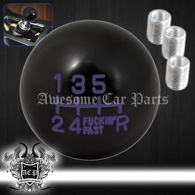 Universal F'Ing Rápido 6 Velocidades Redondo Tipo Bola Perilla de Cambio Palanca M8 M10 M12 Púrpura Foto 1 de 3