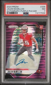 PSA 7 2024 Panini Prizm Purple Pulsar Jalen McMillan #338 Rookie Auto RC - Bild 1 von 2