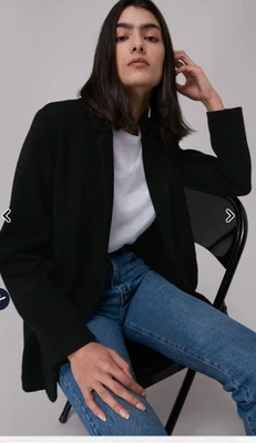 Blazer Whistles Jersey Boyfriend Azul Marino PVP £89 Talla L Reino Unido 14 Bolsillos Relajados En muy buena condición Foto 1 de 4