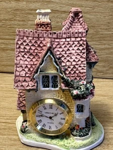Verichron Quartz House Table Clock Olde World Village Cottage Shelf Decor - Picture 1 of 8