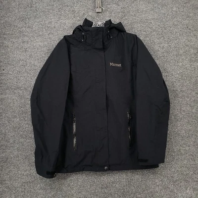 Chaqueta Marmot Mujer M Mediana Negra Gore Tex Minimalista Lluvia Parka Con Capucha Exterior Foto 1 de 4