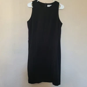 MM Lafleur Black Sleeveless Dress Sz 10 Pockets Stretchy Office Timeless Classic - Picture 1 of 8
