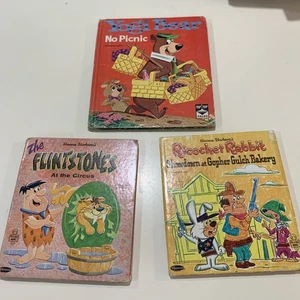 3 Vintage Hanna Barbera Yogi Bär kein Picknick Whitman Feuersteine Ricochet Kaninchen - Bild 1 von 13