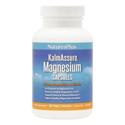Natures Plus Kalmassure Magnésio - 400 mg 90 Cápsulas Veganas - Estresse Natural... - Imagem 1 de 4