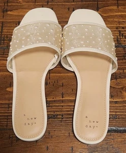 Elain Pearl Women's Slide Sandals with Memory Foam Insole A New Day Size 7 - Picture 1 of 4