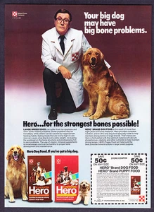 1982 Golden Retriever foto Purina Hero marca perro comida vintage promoción anuncio impreso - Imagen 1 de 1