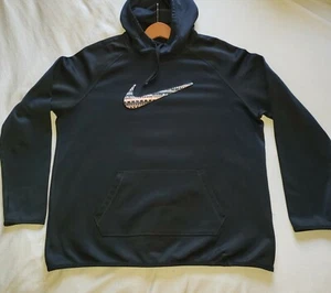 Sudadera con Capucha Nike Therma-Fit Negra y Salmón Cuadros Centrales Pullover Talla XL 819160-010 - Imagen 1 de 12