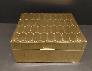  Messing Schatulle Art Deco eckig mit Klappdeckel geprägt mit Schlangenhautmotiv selten - Bild 1 von 6