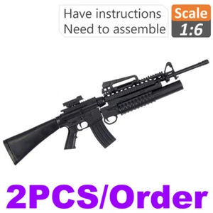 Conjunto de modelo a escala 1:6 pistola de rifle de francotirador 4D negra AK47 para figura de juguete de 12" AA - Imagen 1 de 52
