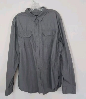 Prana Mens Shirt Long Sleeve Extra Large Gray Pockets - Image 1 of 4
