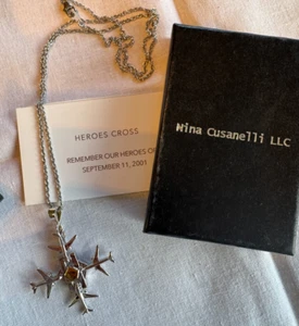 Rare Heroes Cross Necklace by Nina Cusanelli 9/11 New York Memorial Jewelry Box - Picture 1 of 4