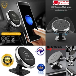 BASEUS 360 Degree Rotating Cell Phone Holder Car Magnetic Mount Stand Universal - Photo 1/21