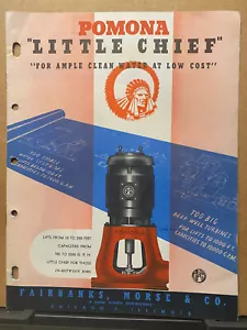 Brochure vintage Fairbanks Morse ~ Pomona Little Chief Pump 1950? - Foto 1 di 6
