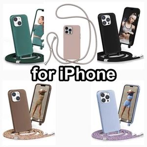Cobatree Plain Silicone Phone Case with Crossbody Strap for iPhone - Picture 1 of 7