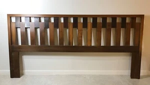 Vintage Lane Mid-Century Modern King Size Headboard • Mahogany & Rosewood • Nice - Picture 1 of 9