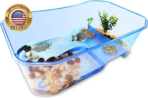 Turtle Tank Aquarium - Reptile Habitat, Turtle Habitat, Reptile Aquarium Tank fo - Picture 1 of 6