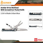 Gerber 2.5 Inch Armbar Drive Multitool Pocket Knife W Screwdriver Urban Blue
