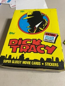 Dick Tracy Movie Trading Cards Box of 36 Topps 1990 wax packs with poster NM