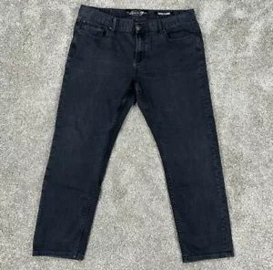7 For All Mankind Jeans Mens 38 Black Super Skinny Fit Faded Denim - Picture 1 of 12