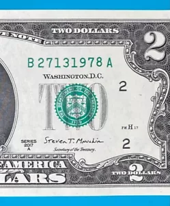 B 2713 1978 A : TRAILING YEAR 1978 $2 Two Dollar Bill Serial Number Uncirculated - Picture 1 of 3
