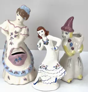 Estatuillas de colección Weil Ware bailarina payaso granja niña California jarrones de cerámica - Imagen 1 de 10