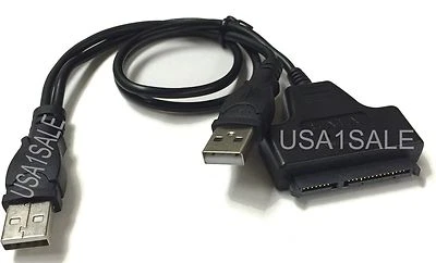 SATA 7+15 Pin 22Pin to USB 2.0 Adapter Cable For 2.5 HDD Laptop Hard Disk Drive - Image 1 of 3