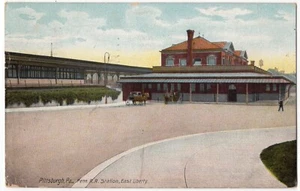 POSTAL DE COLECCIÓN PITTSBURGH PA PENN RR STATION EAST LIBERTY 1910 051722 R - Imagen 1 de 2