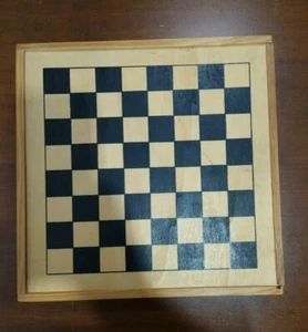 Wood Checker Chess BOARD BOX SET S CHUTES LADDERS PARCHESSI ... - Picture 1 of 12