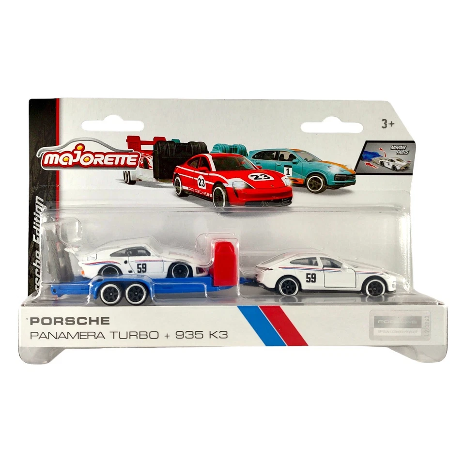 Majorette 024918A Porsche Motorsport Race Trailer Porsche Panamera Turbo + 935 K